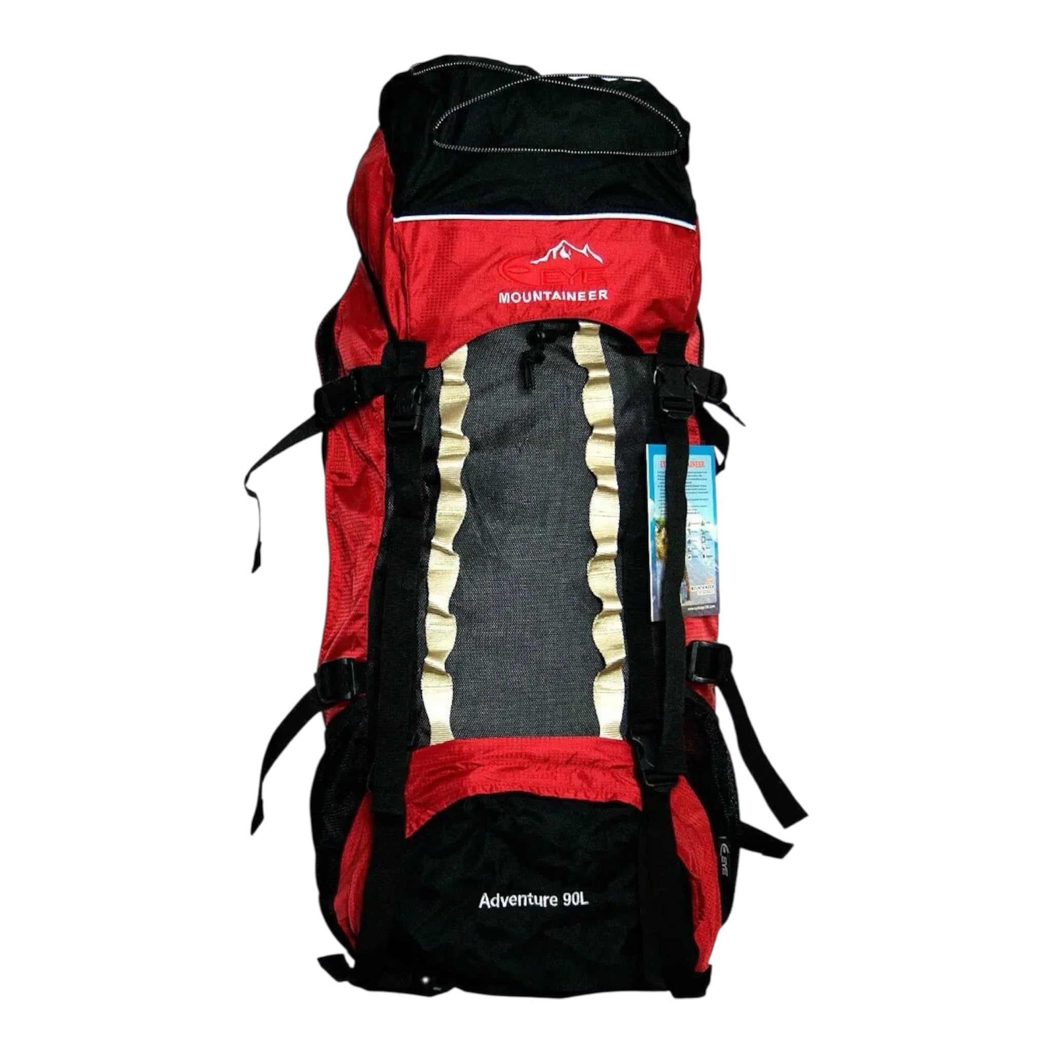 Mochila 90 L con arnés ajustable y forro para lluvia