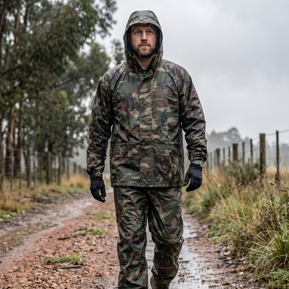 Equipo de lluvia Arye Nylon/PVC camuflado
