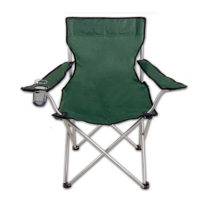 Silla plegable de camping con posavaso