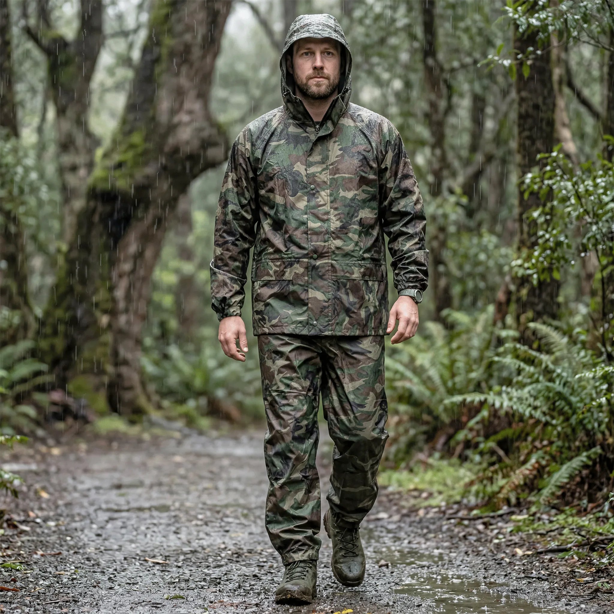Equipo de lluvia Arye Nylon/PVC camuflado
